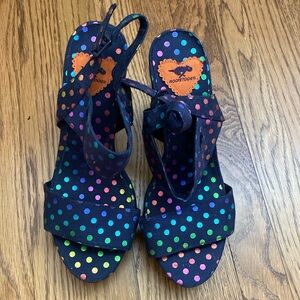 Rocketdog Navy with Rainbow dots Platform Heels size 8.5